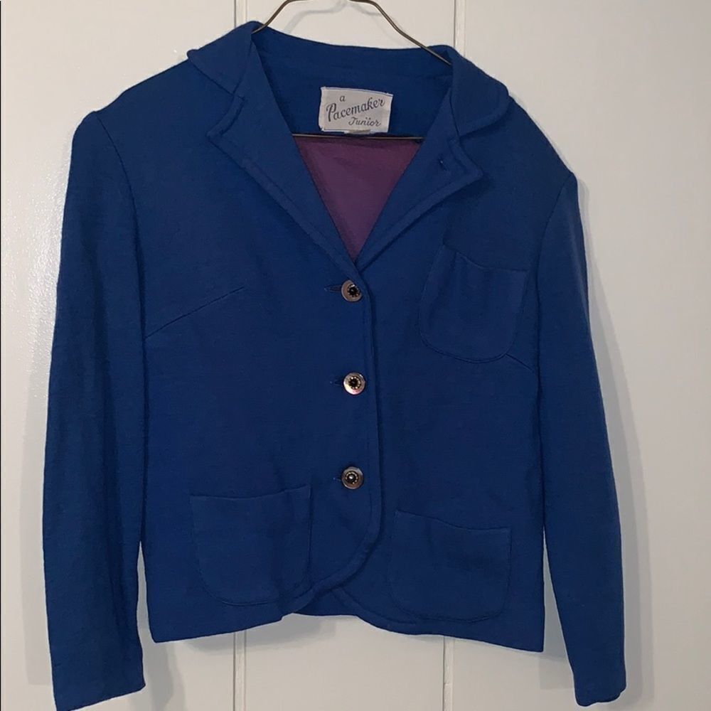 Vtg 60’s Pacemaker Junior blue wool blazer